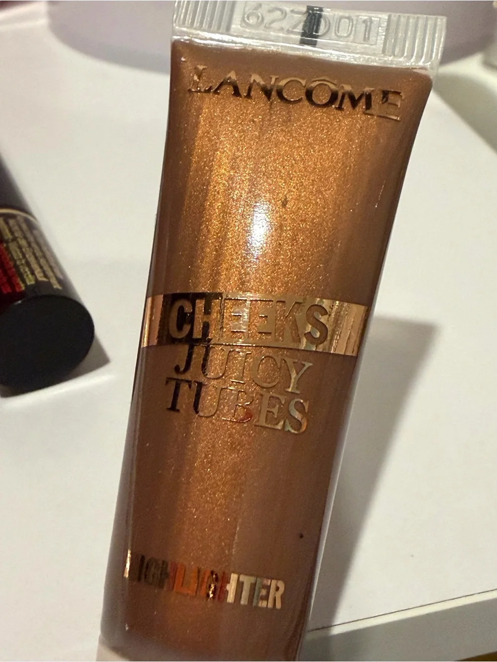 Lancome-Cheeks Juicy Tubes Highlighter - Shimmery Bronze + Travel Mascara/Primer